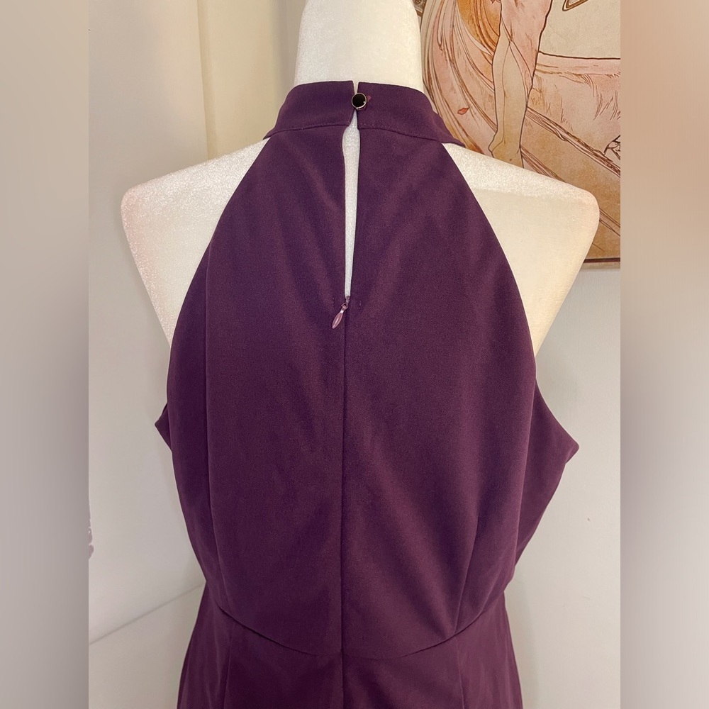 Sleeveless Halter Dress Knee Length Formal Size XL Purple - Picture 11 of 16